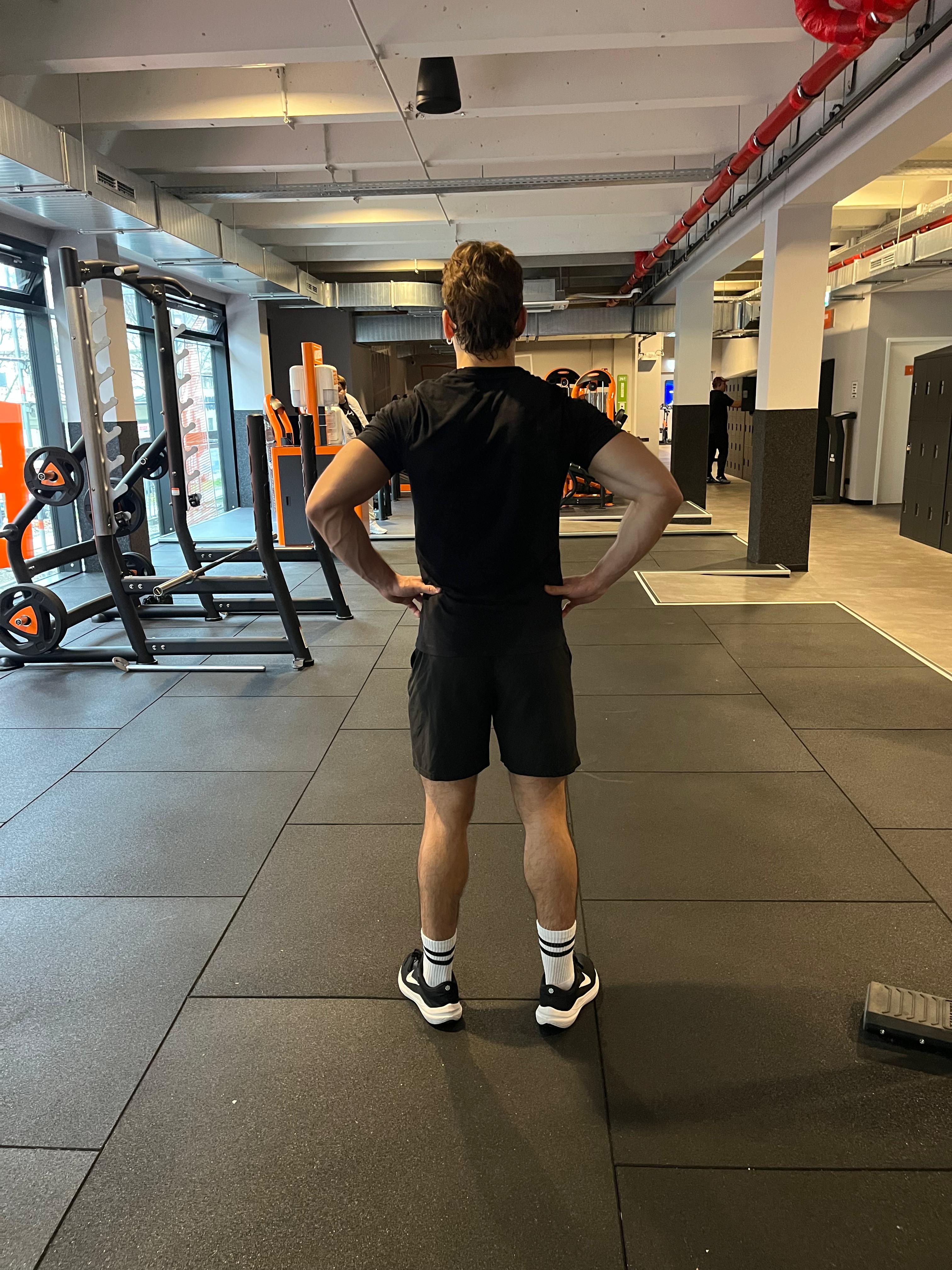 man working out in a gym